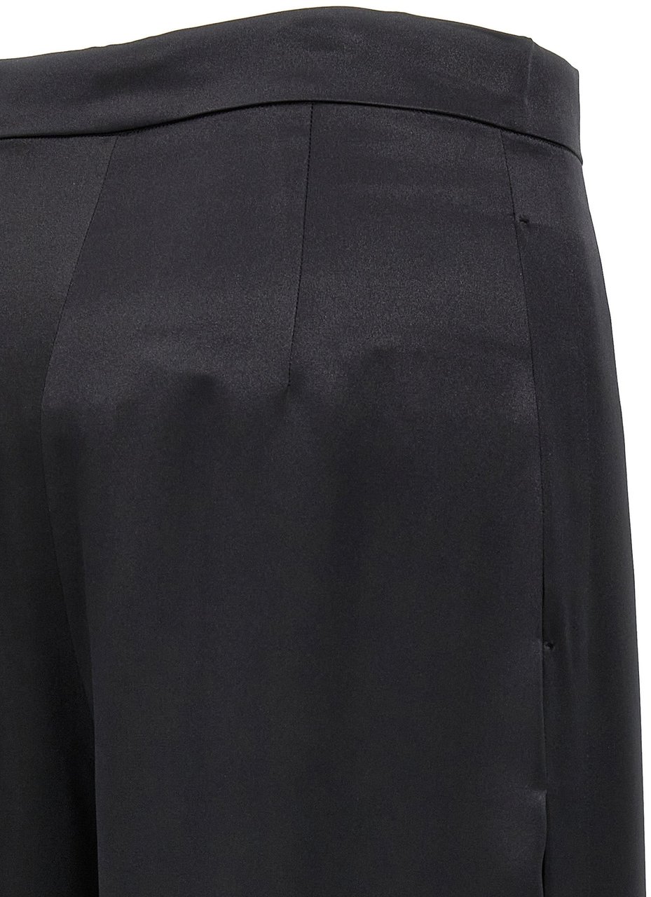 Max Mara Black Silk Casual Pants Zwart