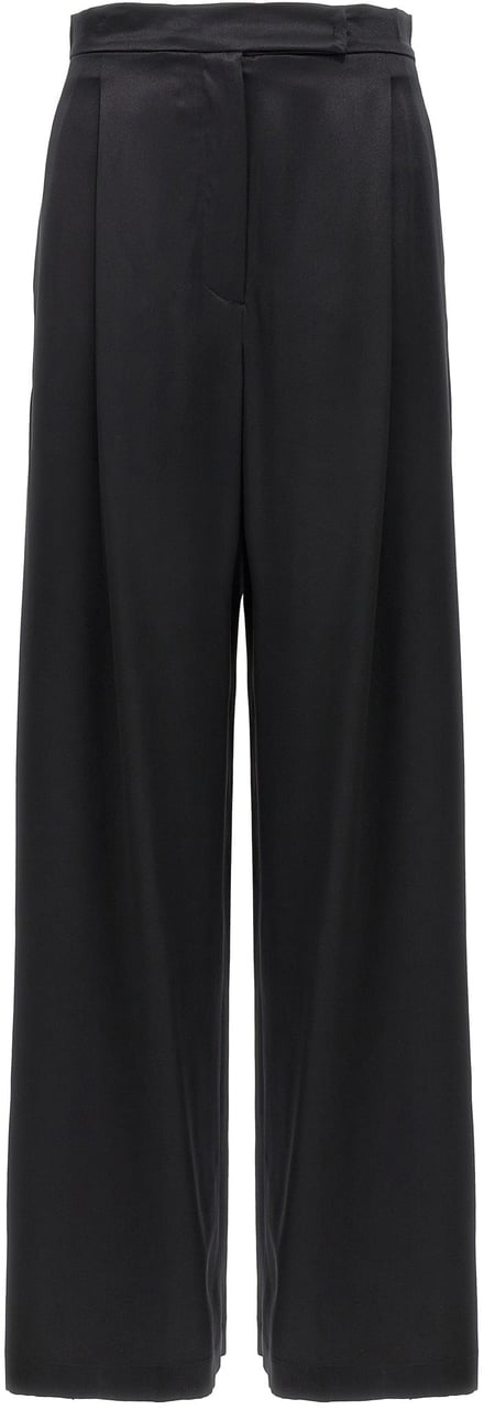 Max Mara Black Silk Casual Pants Zwart