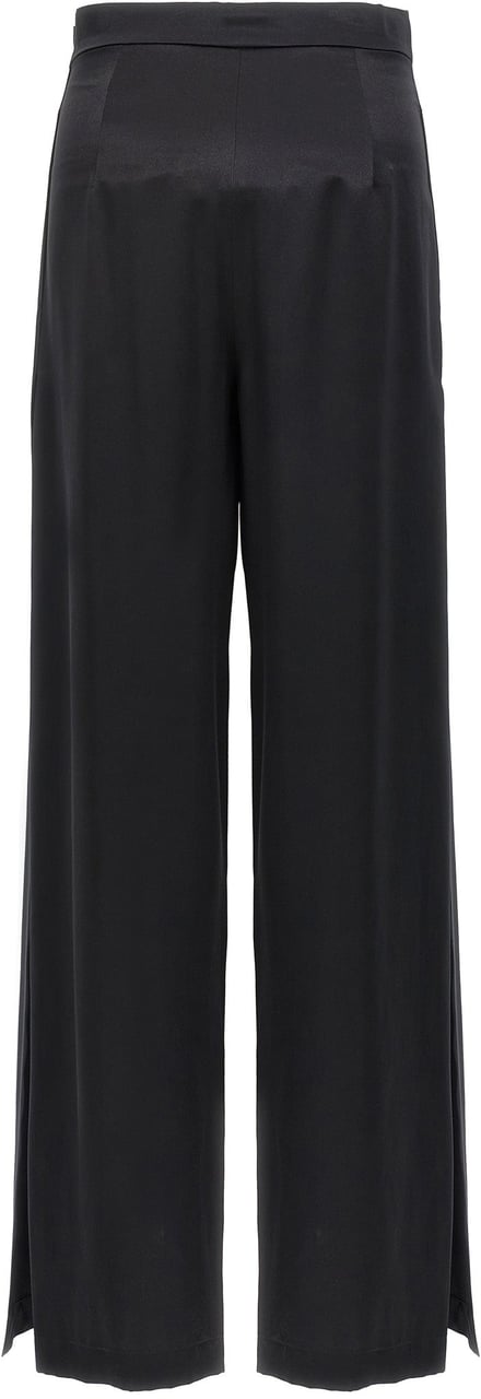 Max Mara Black Silk Casual Pants Zwart