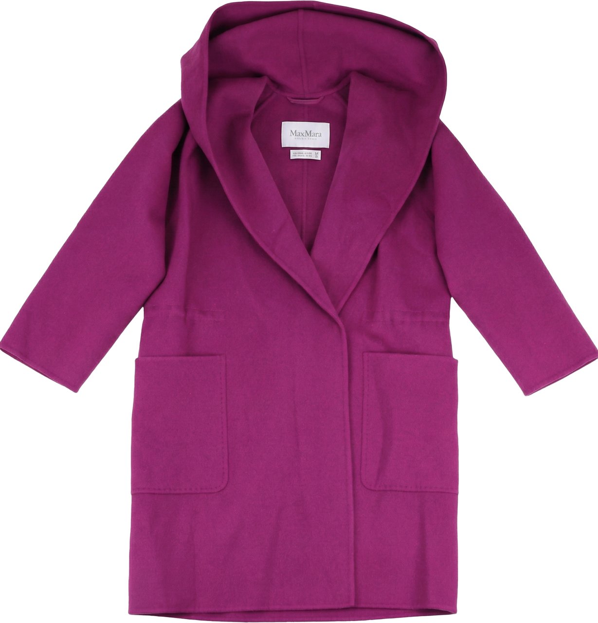 Max Mara Max Mara Necton Wool Hooded Coat in Fuchsia Paars