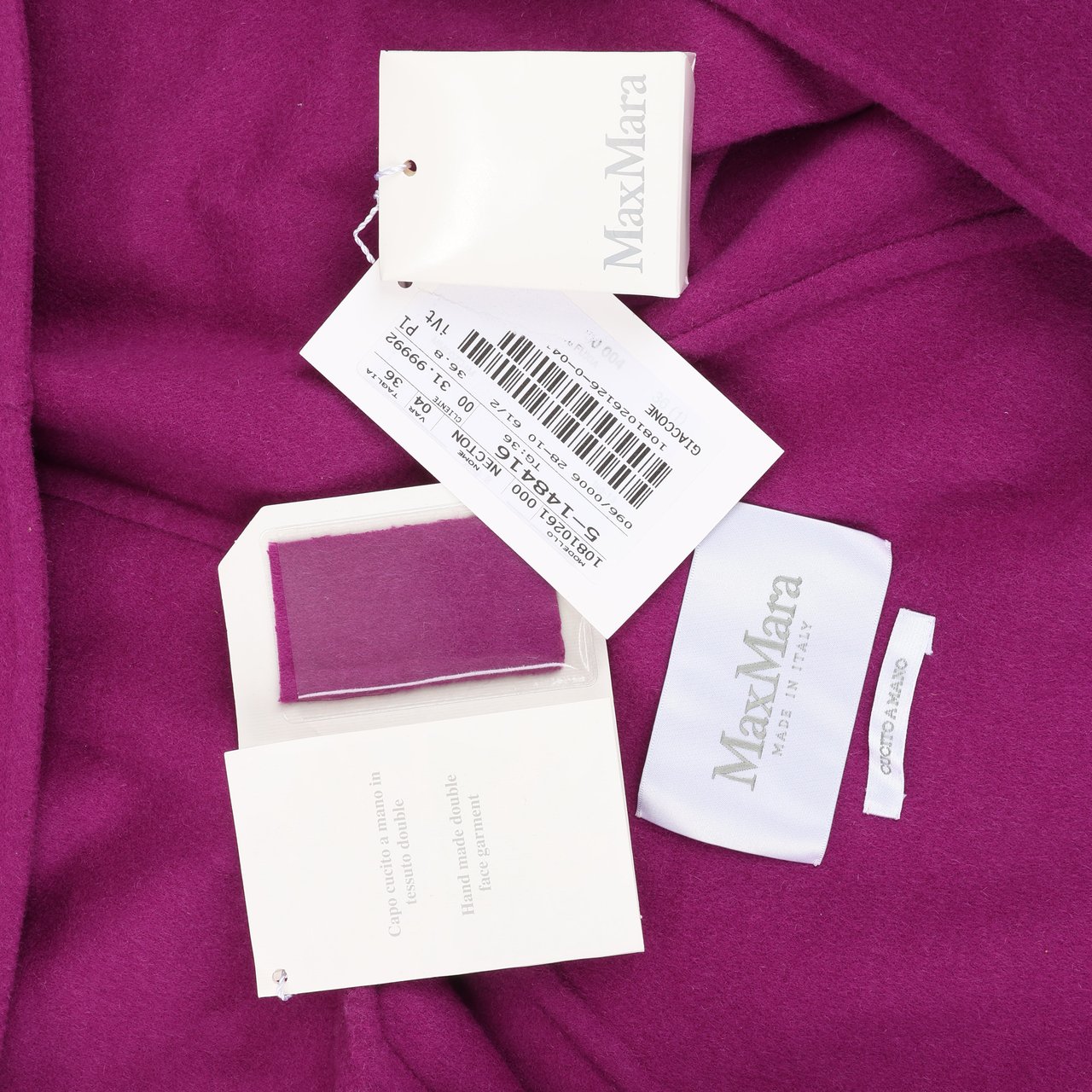 Max Mara Max Mara Necton Wool Hooded Coat in Fuchsia Paars