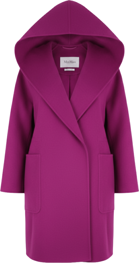 Max Mara Max Mara Necton Wool Hooded Coat in Fuchsia Paars