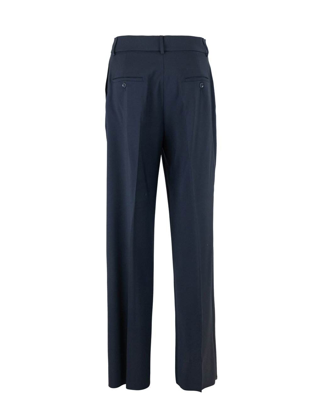 Max Mara Palazzo Trousers in Pure Stretch Wool with Tailored Details Zwart