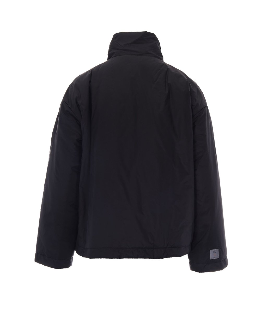 Max Mara Padded Short Jacket With High Collar And Logo Drawstring Zwart