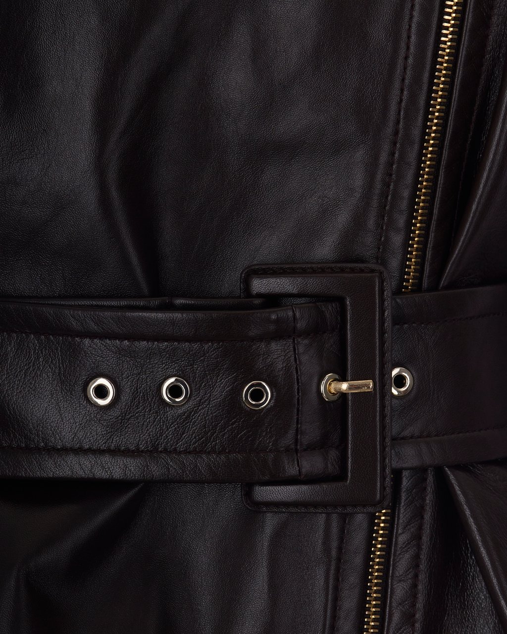 Max Mara Biker Jacket With High Belt And Asymmetrical Zip Closure Zwart