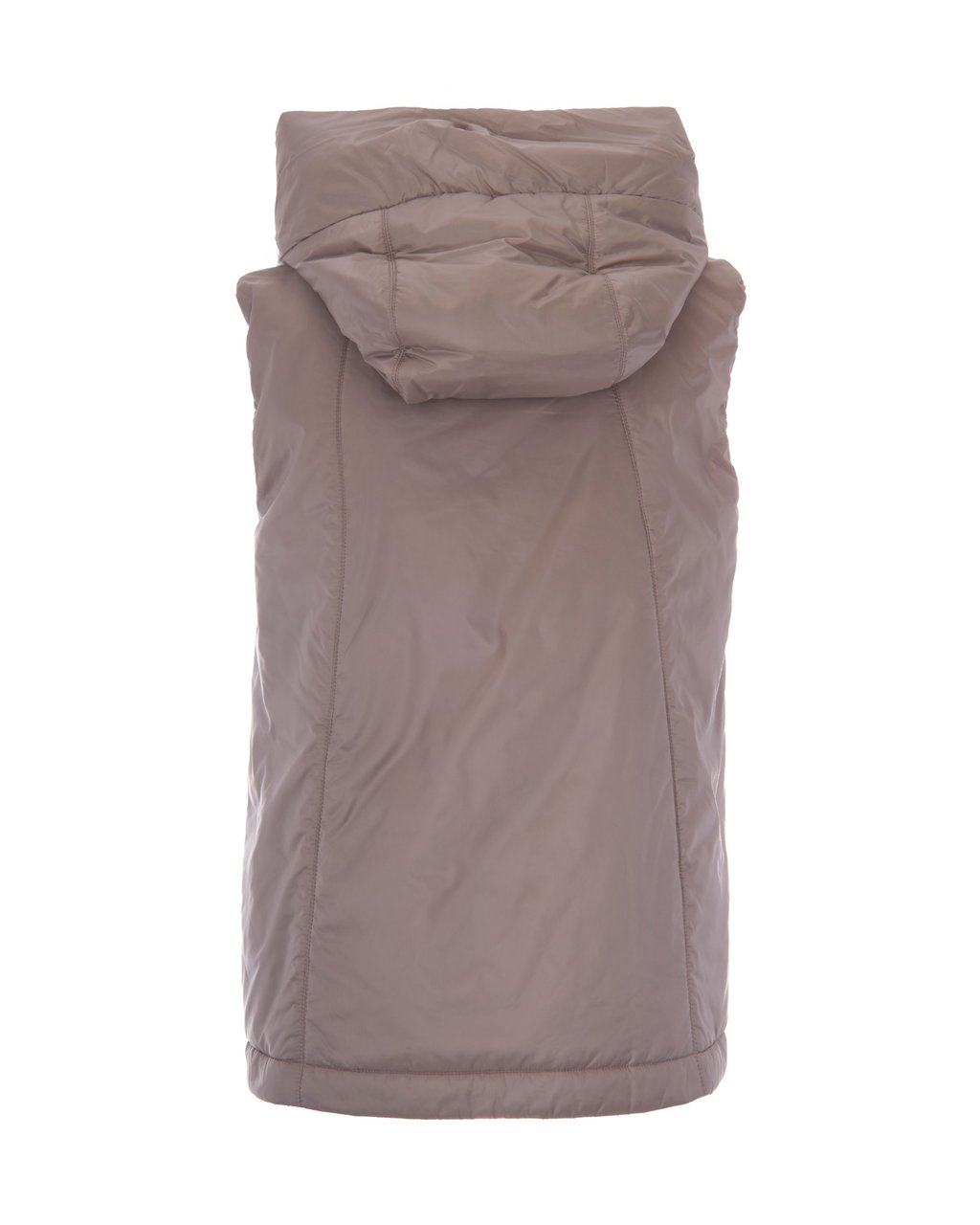 Max Mara Beige Greengo Hooded Cameluxe Padded Gilet Grijs