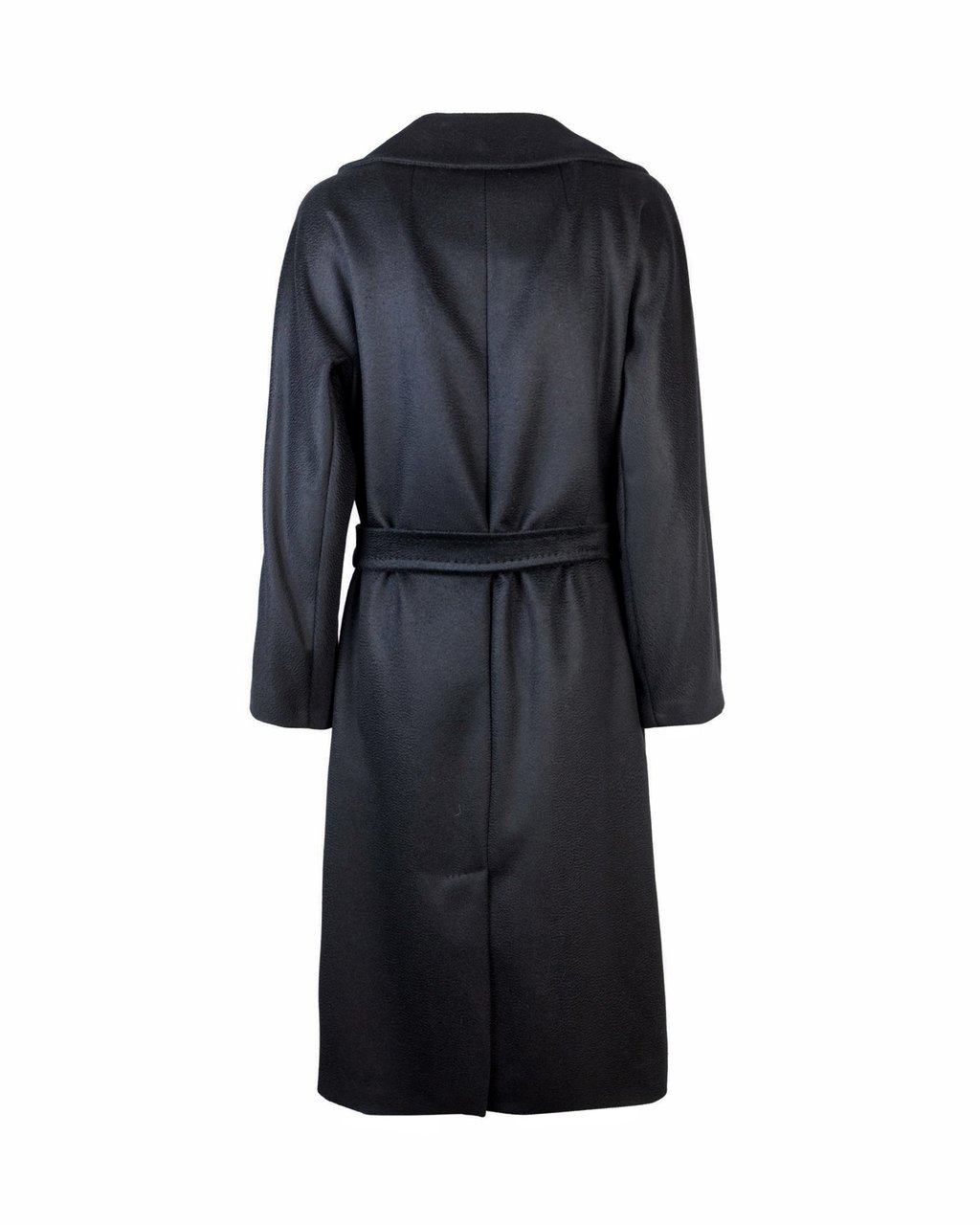 Max Mara Double-Breasted Black Wool Coat With Tailored Design Zwart