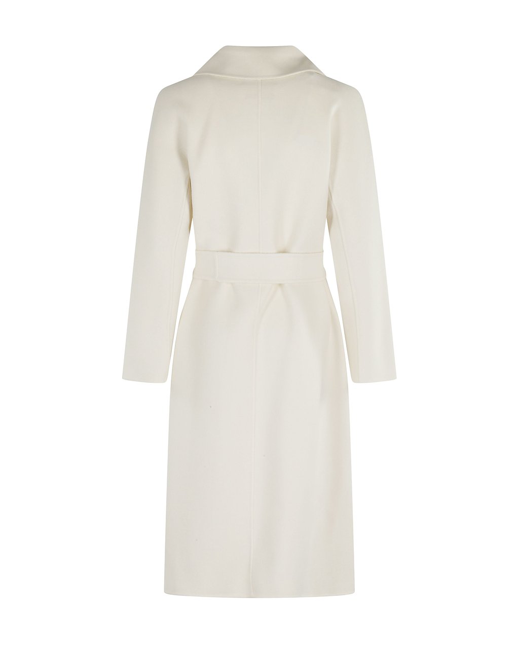 Max Mara Long Wrap Coat With Belted Waist And Kimono Sleeves Wit