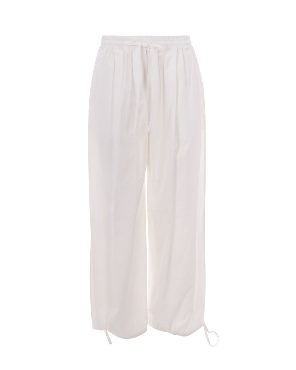 Max Mara Ivory Balloon Poplin Cotton-Linen Pants Wit