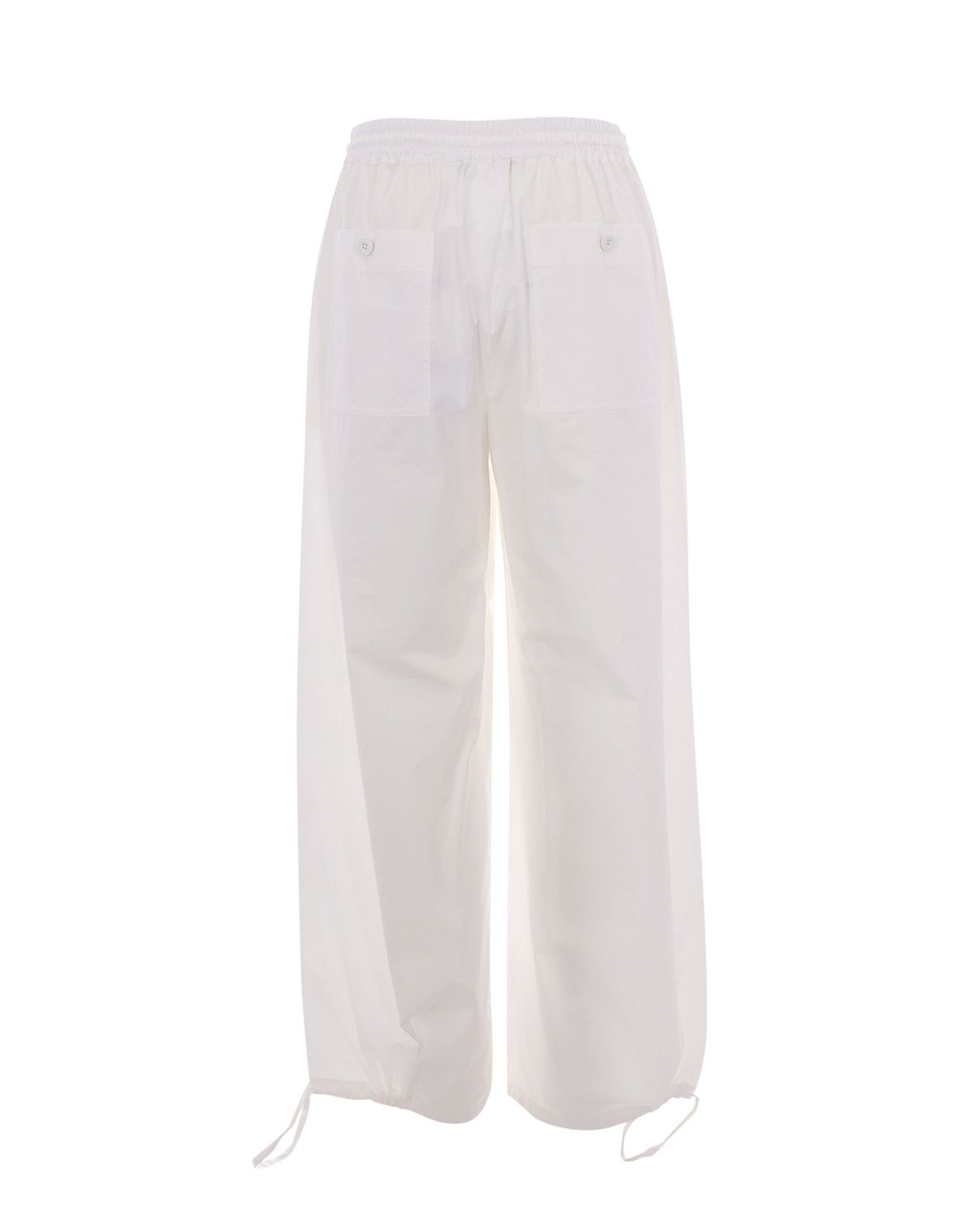 Max Mara Ivory Balloon Poplin Cotton-Linen Pants Wit