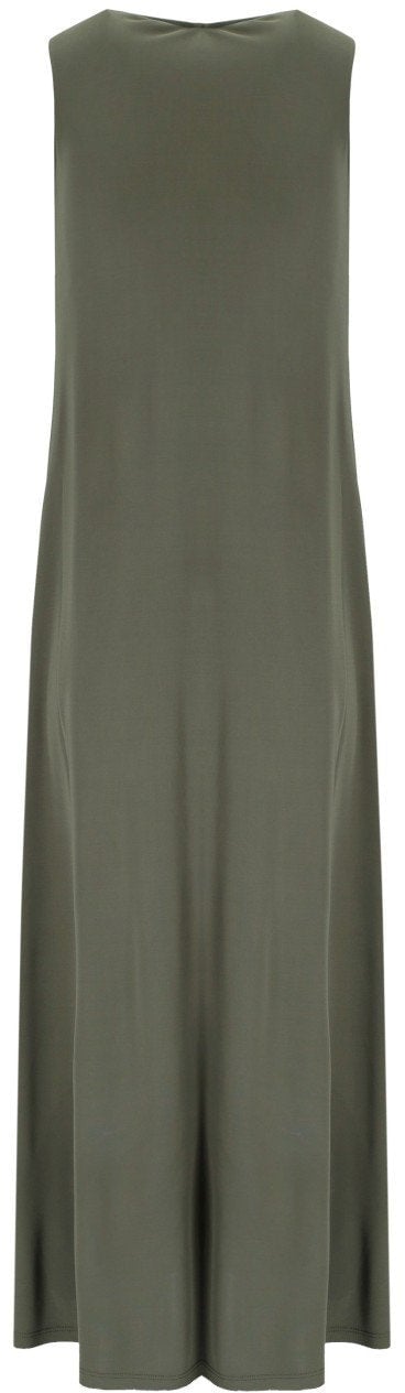 Max Mara MM MAX MARA ACCENTO KHAKI LONG DRESS Groen