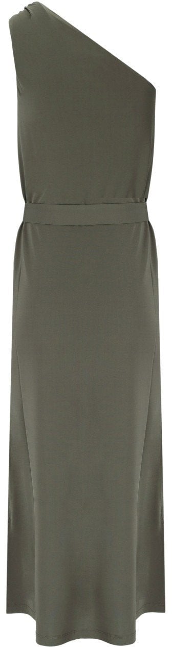 Max Mara MM MAX MARA VERBENA KHAKI ONE-SHOULDER DRESS Groen