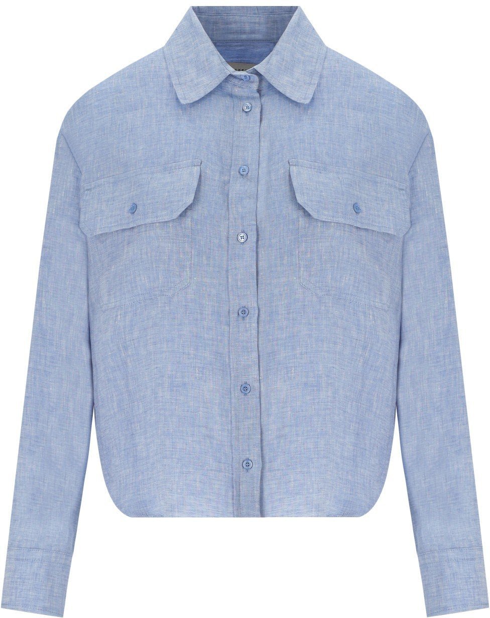 Max Mara MAX MARA WEEKEND EUREKA LIGHT BLUE CROPPED SHIRT Lichtblauw