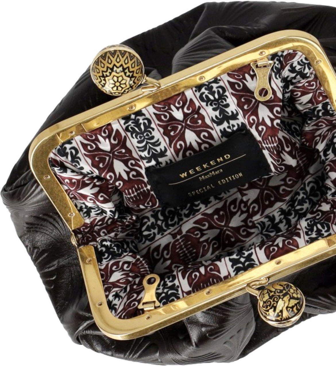 Max Mara MAX MARA WEEKEND PASTICCINO SPANISH HERITAGE SMALL CLUTCH Bruin