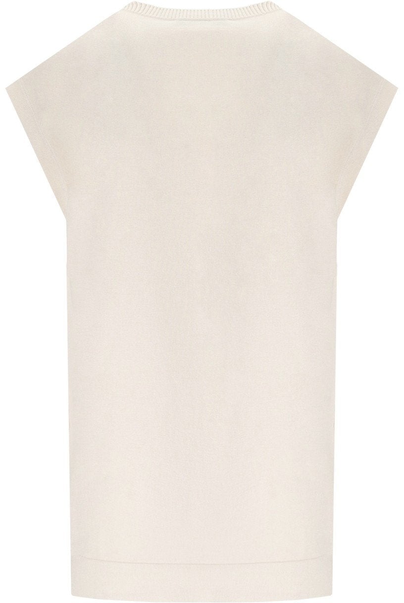 Max Mara MAX MARA WEEKEND OROSEI IVORY KNITTED VEST Wit