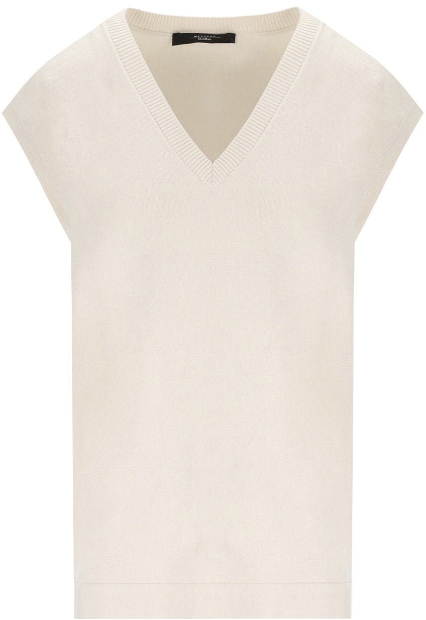 Max Mara MAX MARA WEEKEND OROSEI IVORY KNITTED VEST Wit