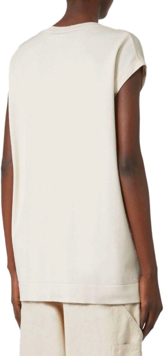 Max Mara MAX MARA WEEKEND OROSEI IVORY KNITTED VEST Wit