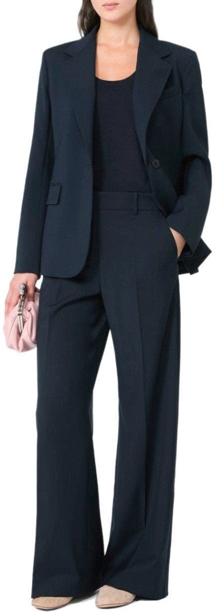 Max Mara MAX MARA WEEKEND LAMINE SINGLE-BREASTED BLAZER Blauw