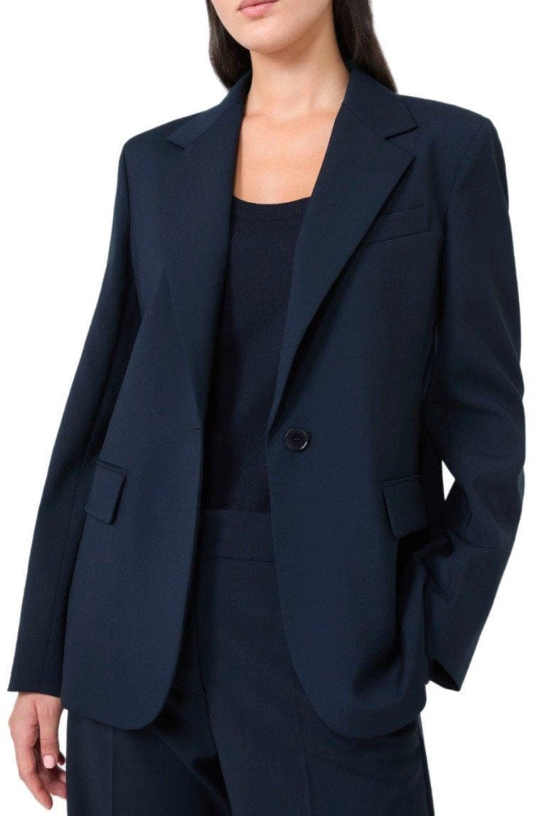 Max Mara MAX MARA WEEKEND LAMINE SINGLE-BREASTED BLAZER Blauw