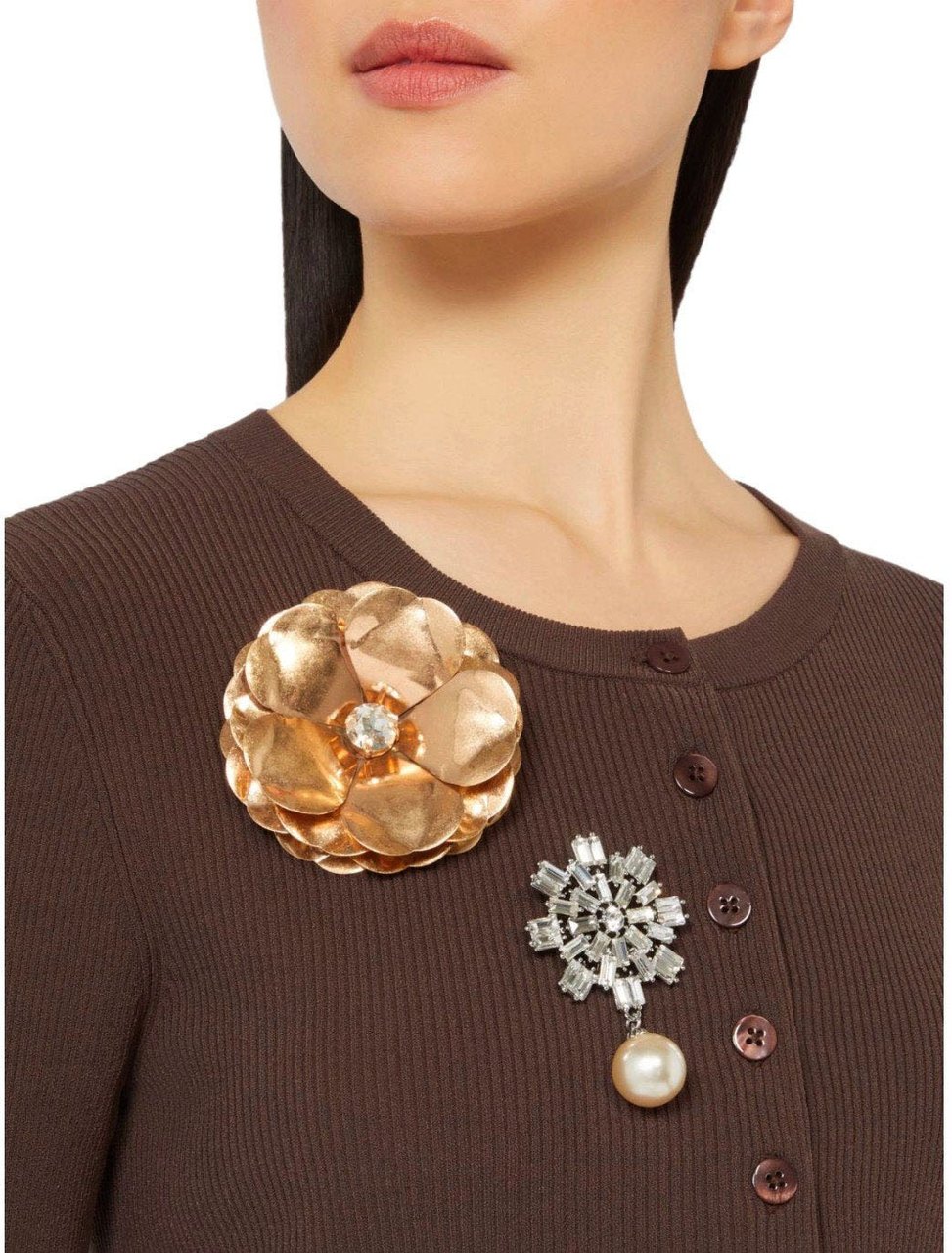 Max Mara MAX MARA WEEKEND CIVADA BRONZE BROOCH Bruin