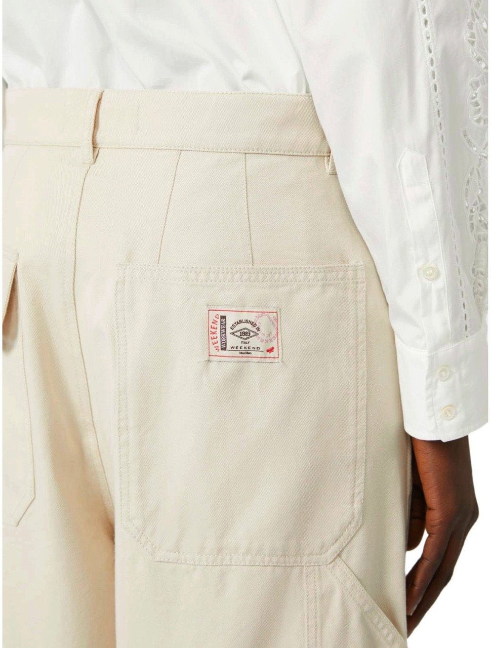 Max Mara MAX MARA WEEKEND CARONTE IVORY TROUSERS Wit