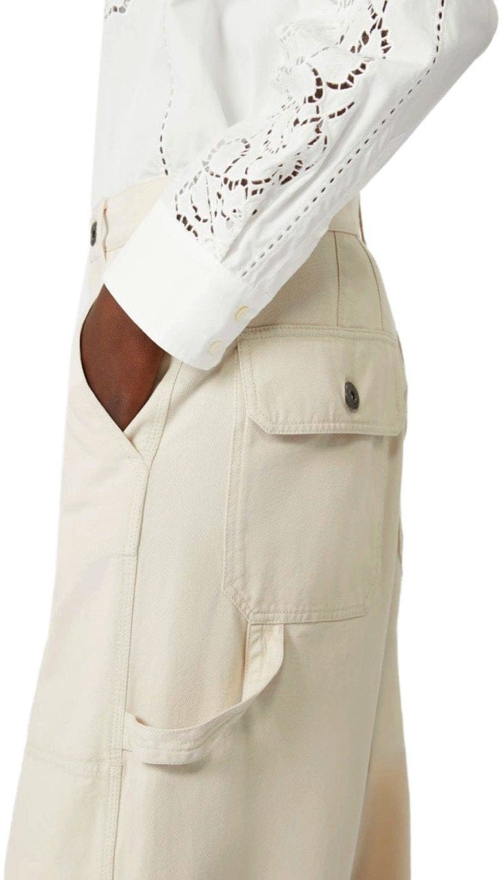 Max Mara MAX MARA WEEKEND CARONTE IVORY TROUSERS Wit