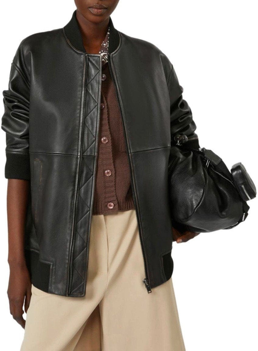 Max Mara MAX MARA WEEKEND TATTICO BOMBER JACKET Zwart