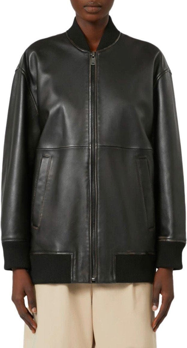 Max Mara MAX MARA WEEKEND TATTICO BOMBER JACKET Zwart