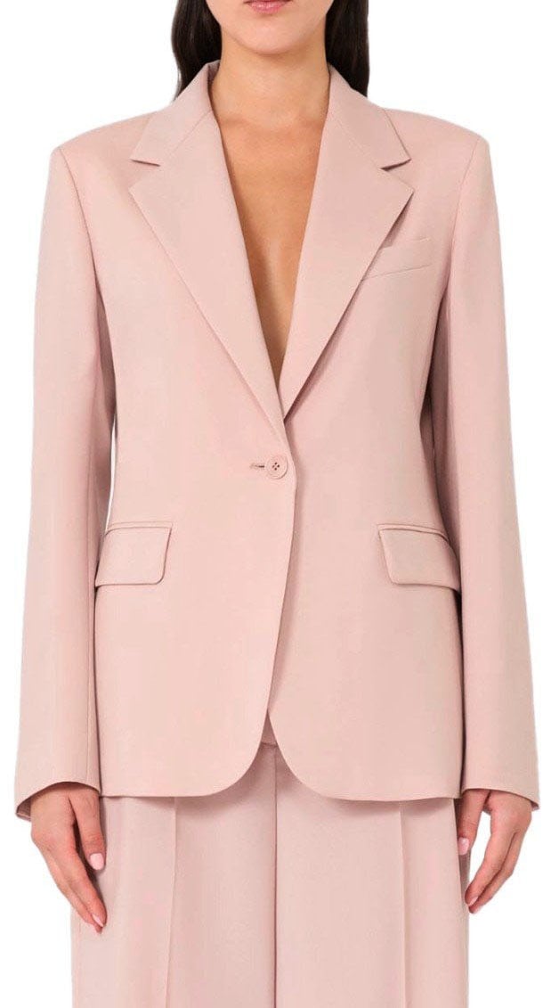 Max Mara MAX MARA WEEKEND LAMINE SINGLE-BREASTED BLAZER Roze