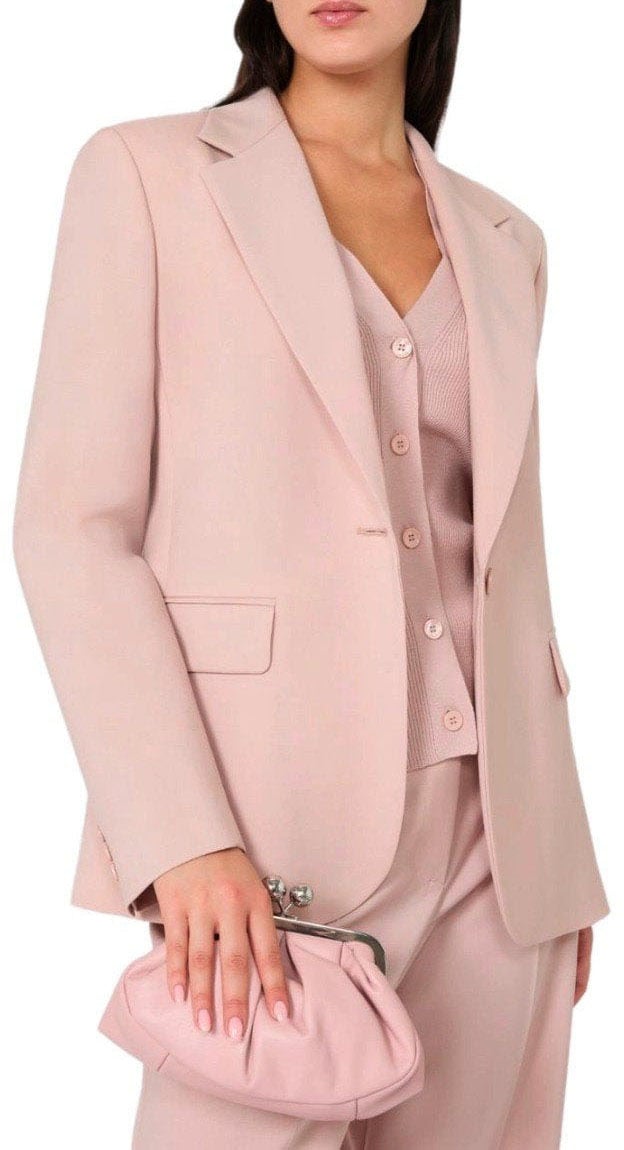 Max Mara MAX MARA WEEKEND LAMINE SINGLE-BREASTED BLAZER Roze