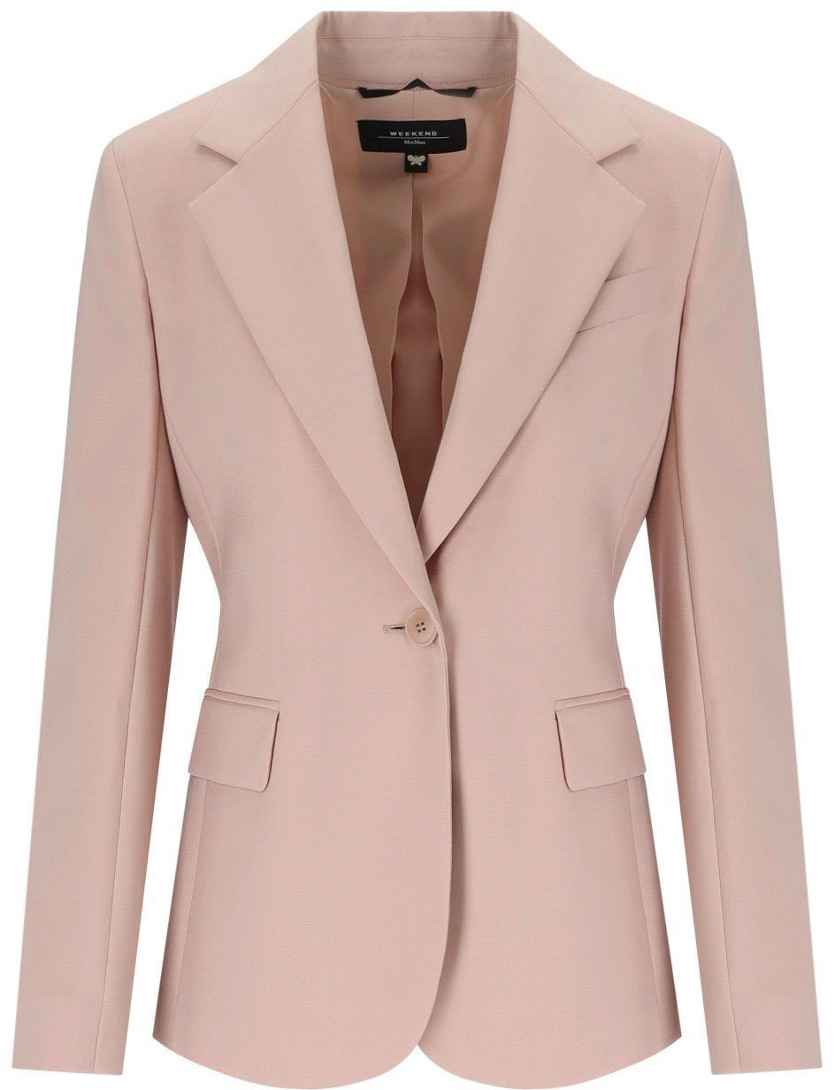 Max Mara MAX MARA WEEKEND LAMINE SINGLE-BREASTED BLAZER Roze