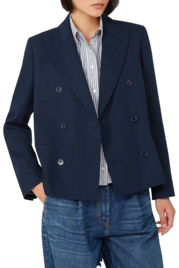Max Mara MAX MARA WEEKEND TAPPETO DOUBLE-BREASTED BLAZER Blauw
