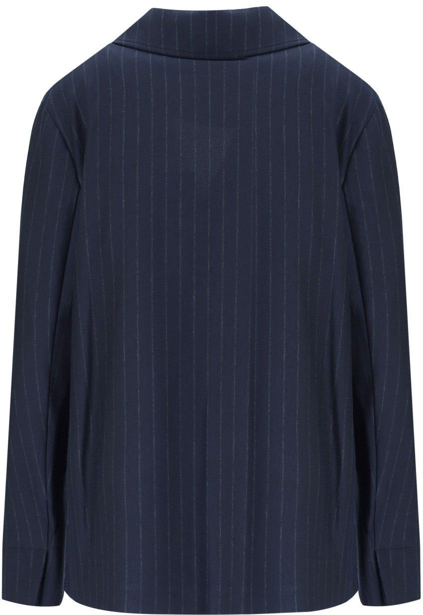 Max Mara MM MAX MARA TODI NAVY SINGLE-BREASTED BLAZER Blauw