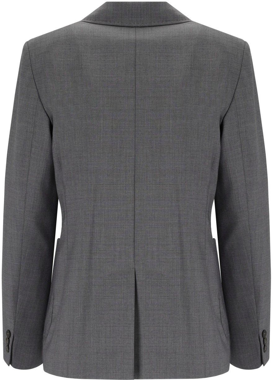 Max Mara MAX MARA WEEKEND ORNATI GREY DOUBLE-BREASTED BLAZER Grijs