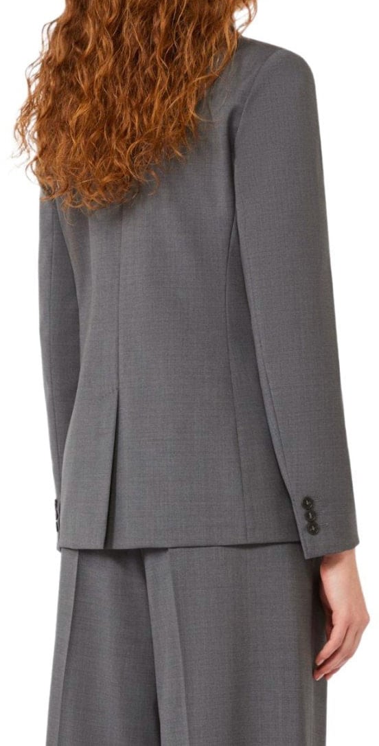 Max Mara MAX MARA WEEKEND ORNATI GREY DOUBLE-BREASTED BLAZER Grijs