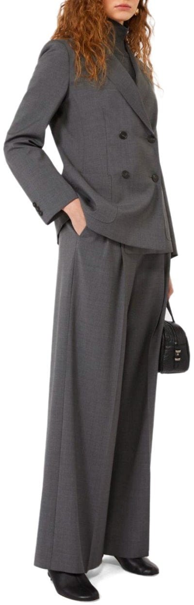Max Mara MAX MARA WEEKEND ORNATI GREY DOUBLE-BREASTED BLAZER Grijs