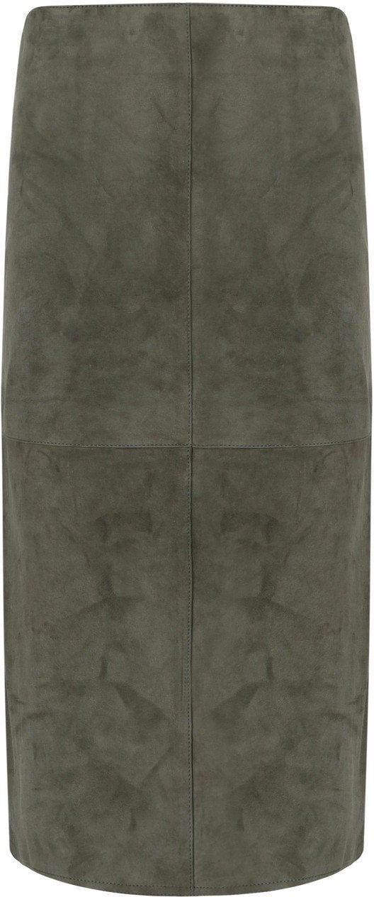 Max Mara MAX MARA WEEKEND PALA KHAKI MIDI SKIRT Groen