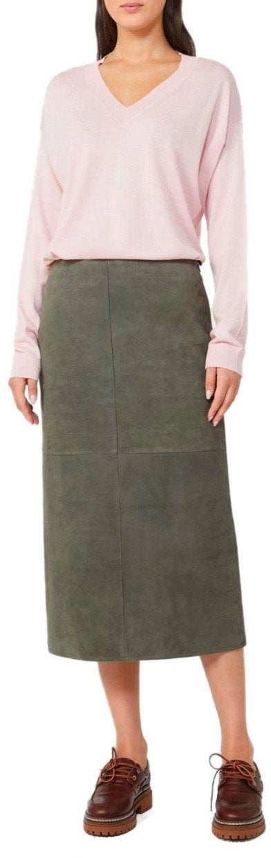 Max Mara MAX MARA WEEKEND PALA KHAKI MIDI SKIRT Groen