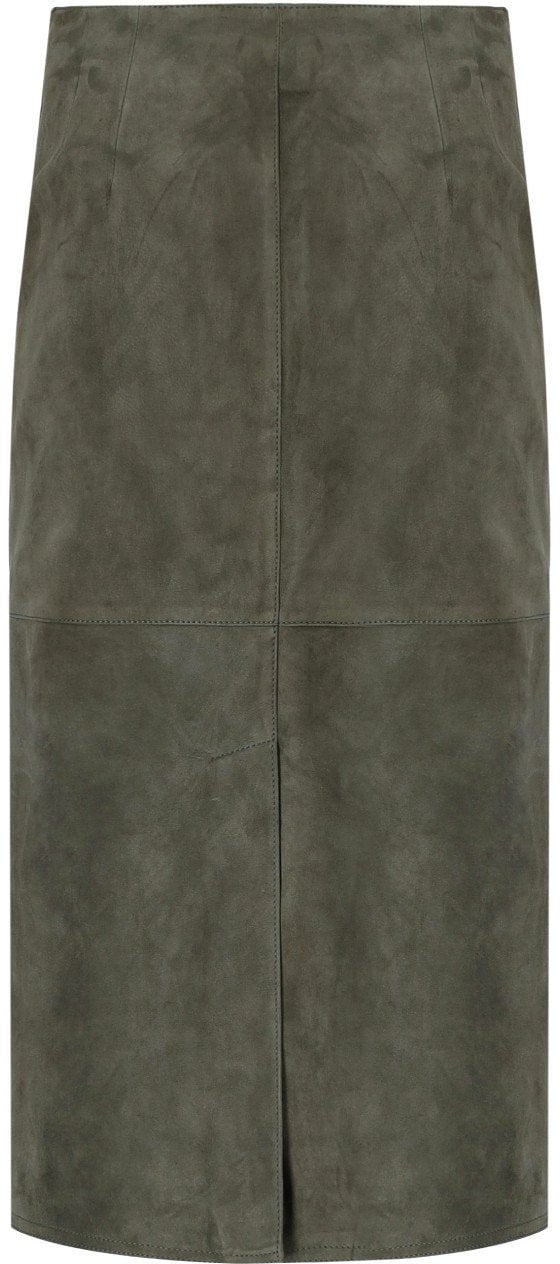 Max Mara MAX MARA WEEKEND PALA KHAKI MIDI SKIRT Groen