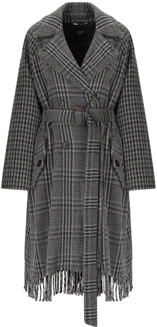Max Mara MAX MARA WEEKEND CARPI GREY BELTED COAT Grijs