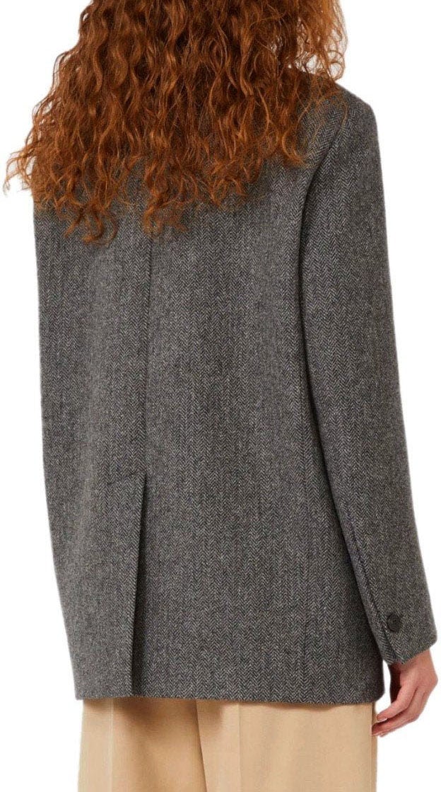 Max Mara MAX MARA WEEKEND TRONTO GREY SINGLE-BREASTED BLAZER Grijs