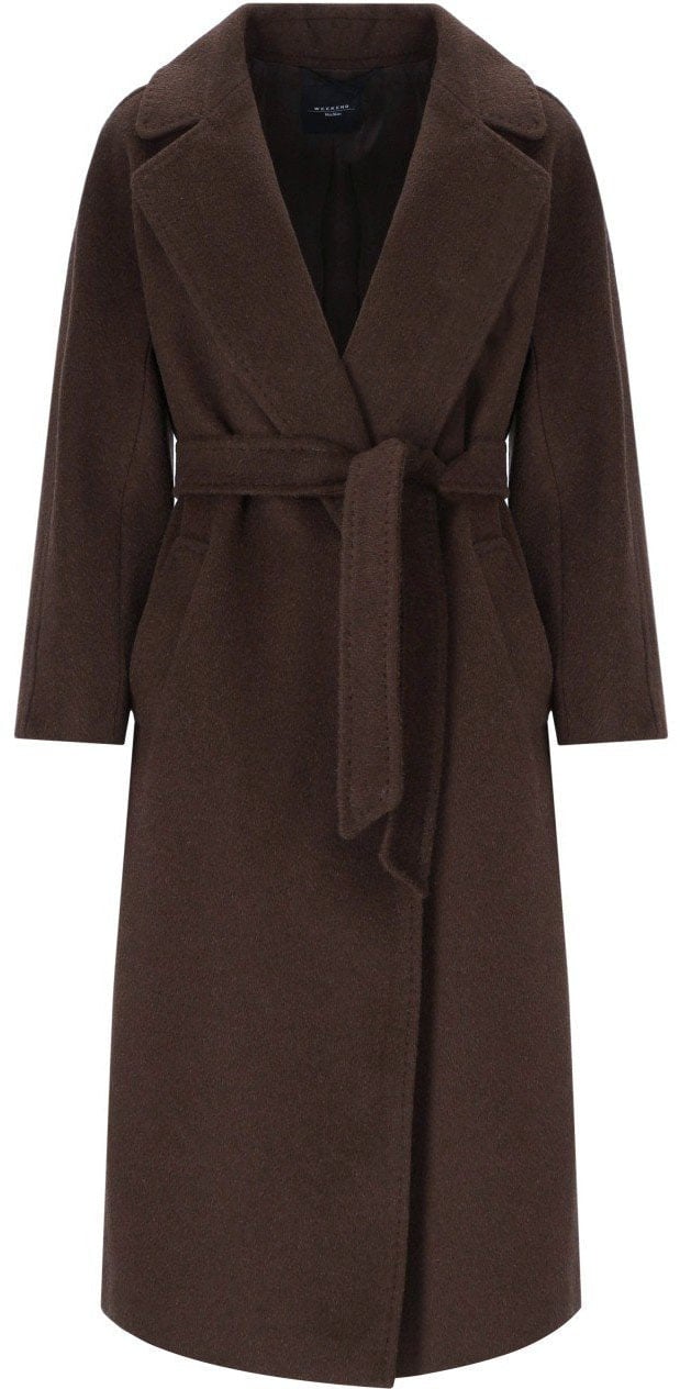 Max Mara MAX MARA WEEKEND TEMPERA CHOCOLATE BELTED COAT Bruin