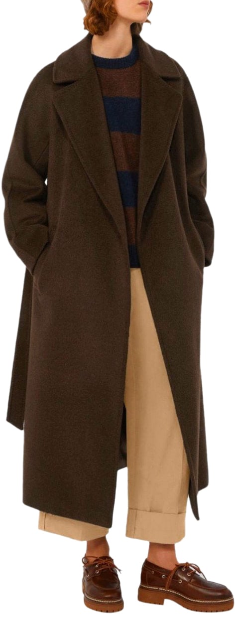 Max Mara MAX MARA WEEKEND TEMPERA CHOCOLATE BELTED COAT Bruin