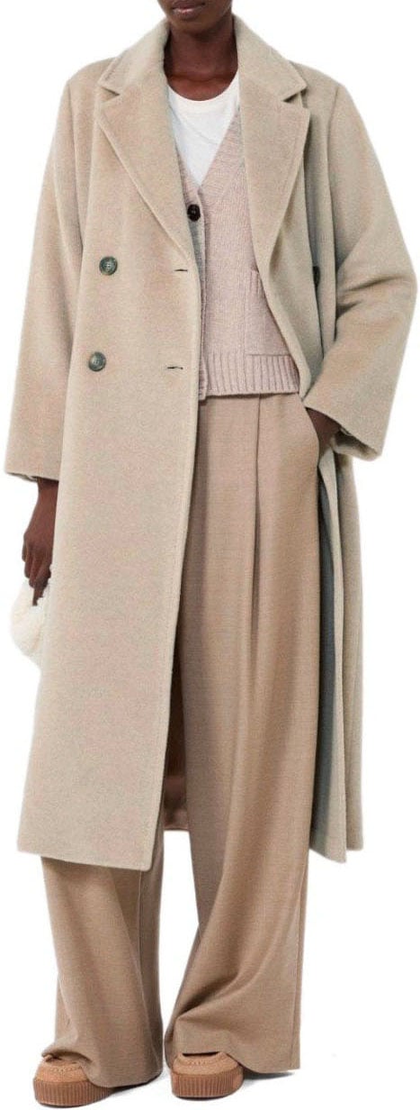 Max Mara MAX MARA WEEKEND ZUFOLO LIGHT DOUBLE-BREASTED COAT Beige