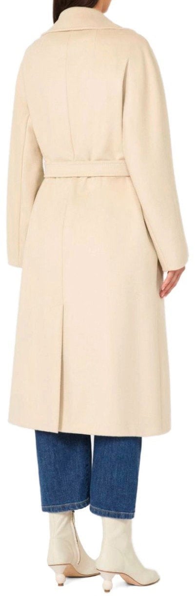 Max Mara MAX MARA WEEKEND RESINA IVORY BELTED COAT Wit