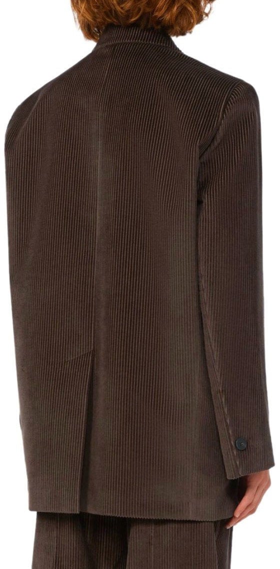 Max Mara MAX MARA WEEKEND FORMIA CHOCOLATE SINGLE-BREASTED BLAZER Bruin