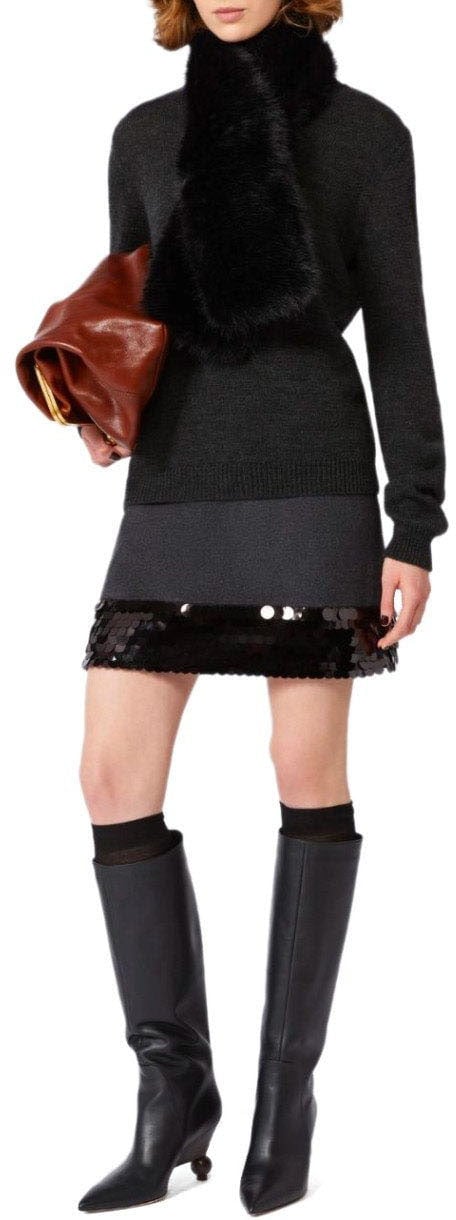 Max Mara MAX MARA WEEKEND BRONTE1234 ANTHRACITE GREY SKIRT Grijs