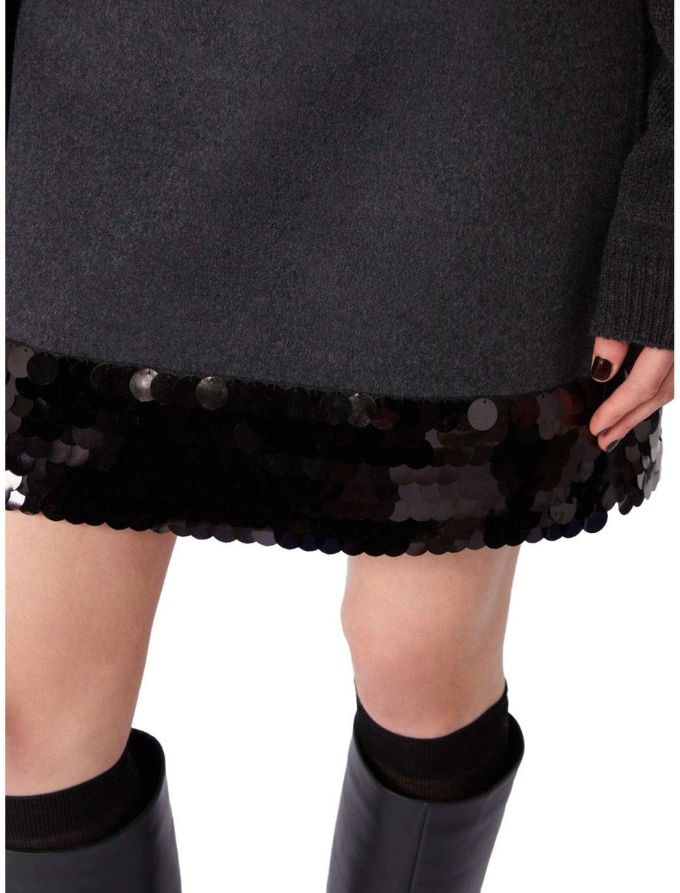 Max Mara MAX MARA WEEKEND BRONTE1234 ANTHRACITE GREY SKIRT Grijs