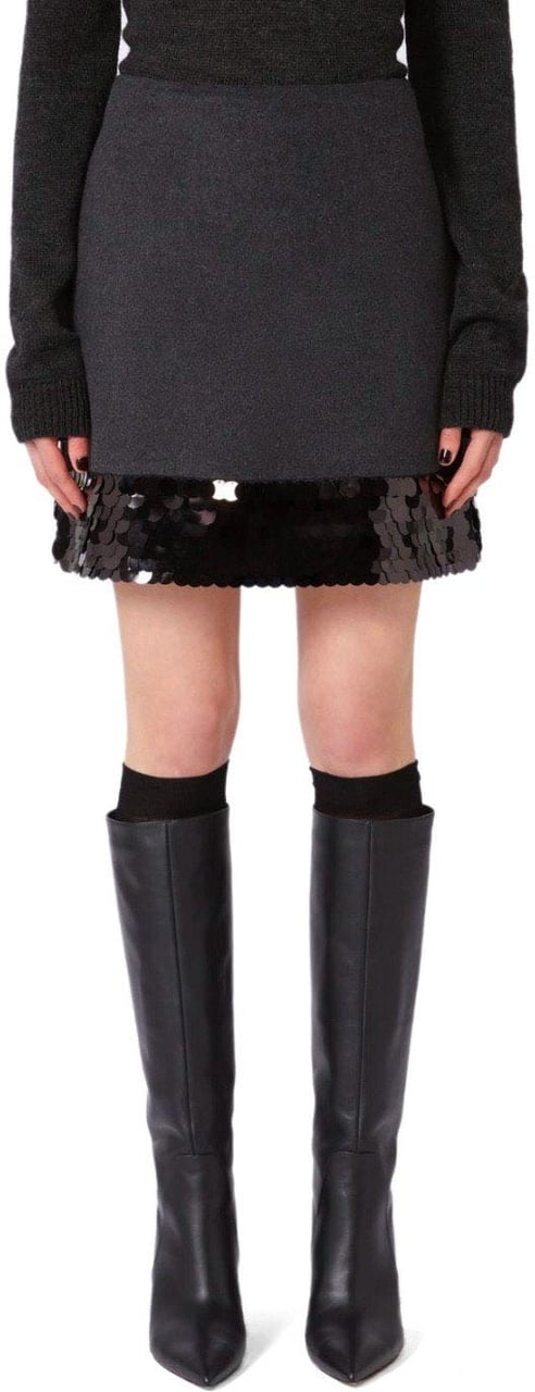 Max Mara MAX MARA WEEKEND BRONTE1234 ANTHRACITE GREY SKIRT Grijs