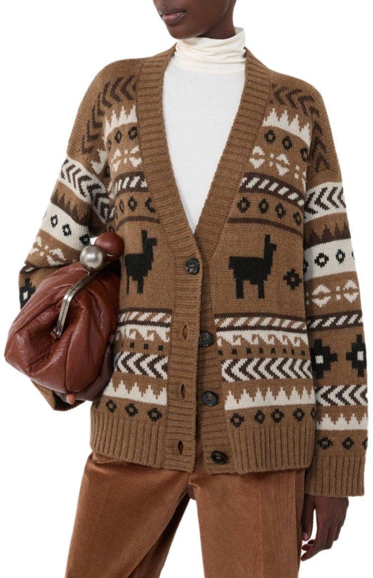 Max Mara MAX MARA WEEKEND OVATTA CAMEL CARDIGAN Bruin